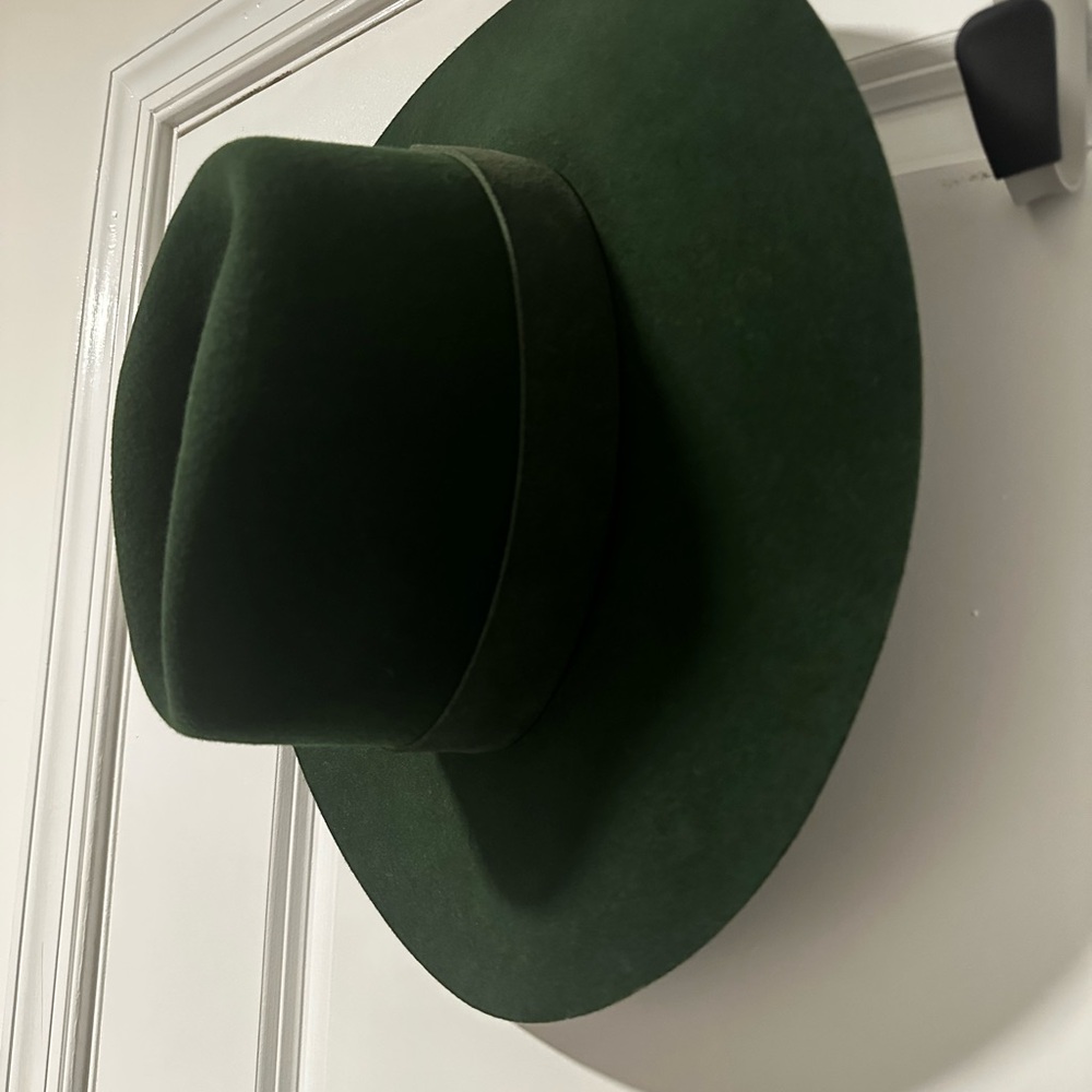 Stylish Dark Green Wide-Brim Hat